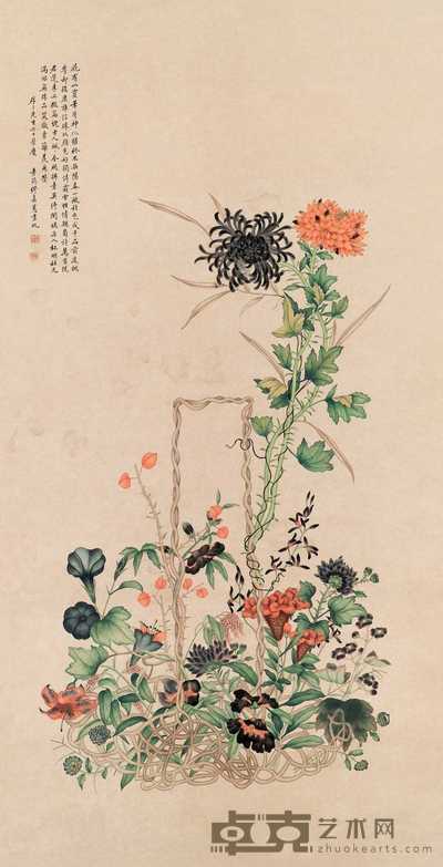缪嘉惠 素英秋光 立轴 147×75.5cm